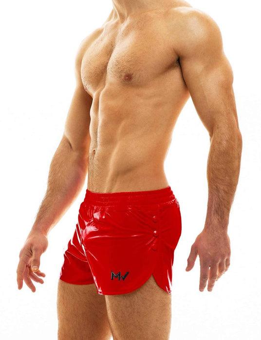 Modus Vivendi Viral Vinyl Shorts Glossy Shiny Red Short 08061 89A