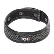 (1) TOF PARIS 3D Armband Mesh Snap Button Silver 891