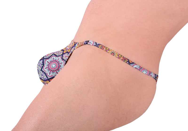 Small SMU Abstract Swim and Tanning O-Ring Thong 100645 MX9