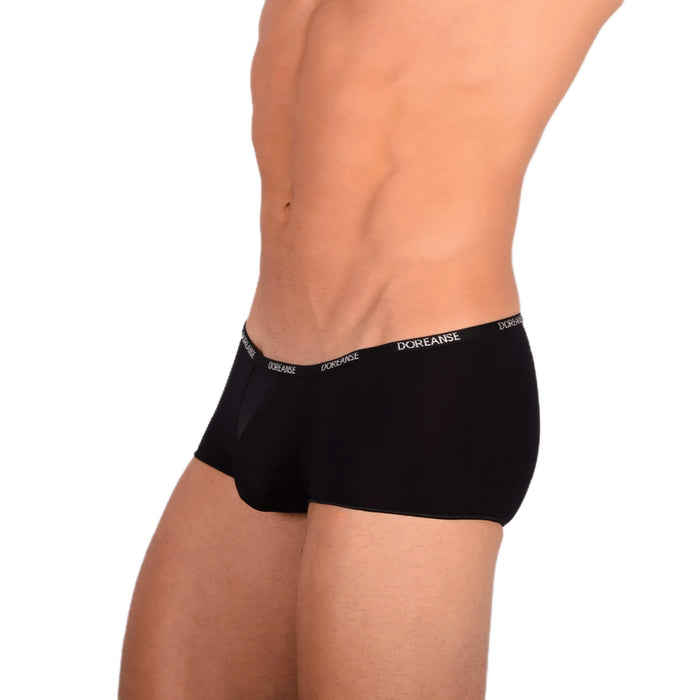 DOREANSE Aire Mens boys Mini boxer shorty  Low Rise  Sheer Black 1590 9