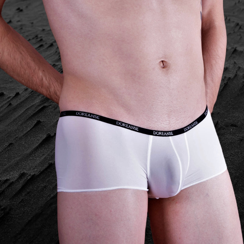 DOREANSE Aire Mini Trunk Super Low Rise Mens Boxer White 1590 9
