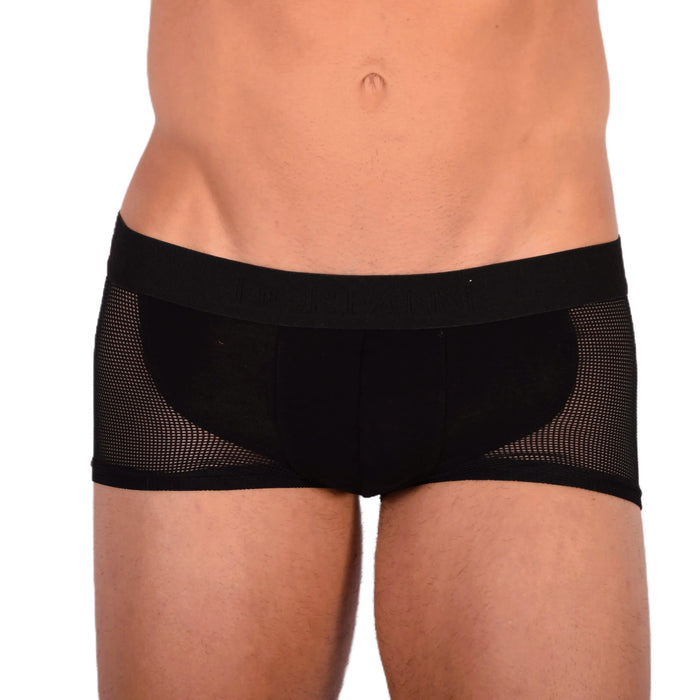 DOREANSE Mens Boxer brief sexy side mesh fabric Black 1705 13