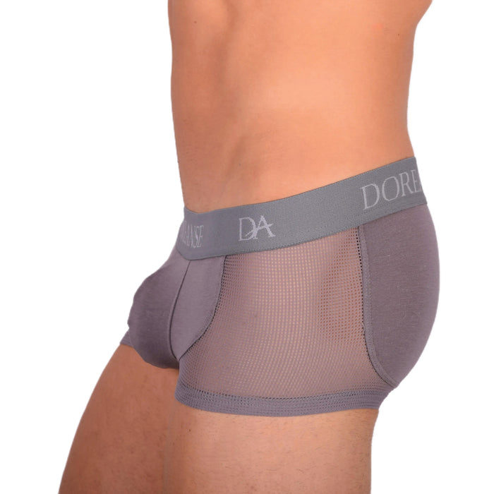 DOREANSE Mens Boxer brief sexy side mesh fabric Grey 1705 13