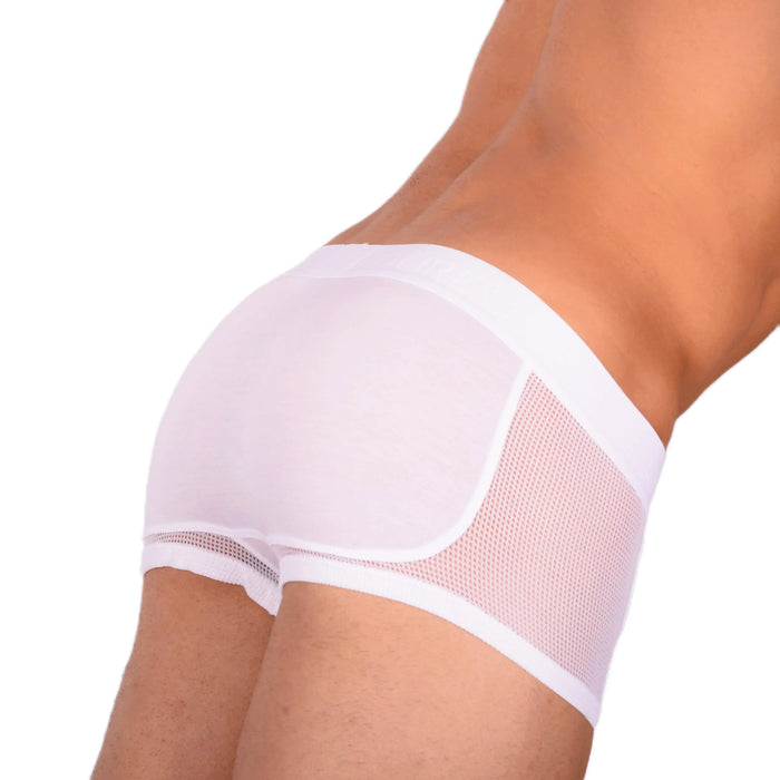 DOREANSE Mens Boxer brief sexy side mesh fabric White 1705 13