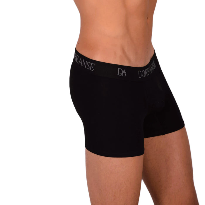 Doreanse mens Boxer Shorty Casual Cotton Blend  Black 1767 6