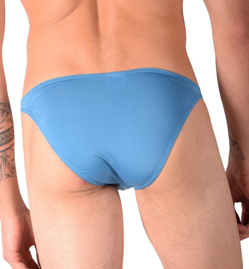 Skinz Swim-Briefs Smooth Front Mens Bikini-Cut Swimwear Saphire 4511 1