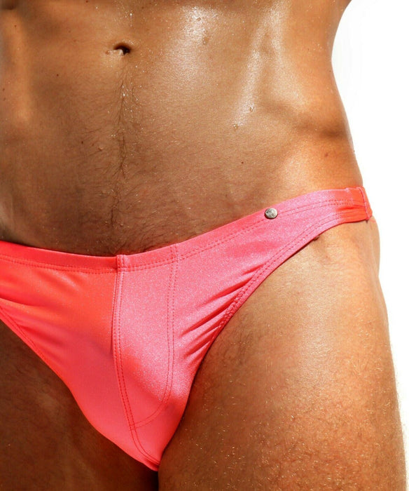 Medium RUFSKIN Swim-Thong FEBO Gleaming Metallic Finish Swimwear Neon Coral 51