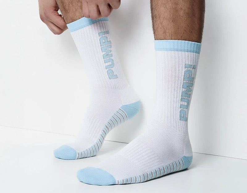 PUMP! Crew Socks Frost Terry Knitted Toe Extra Cushioning Ribbed Leg 41012