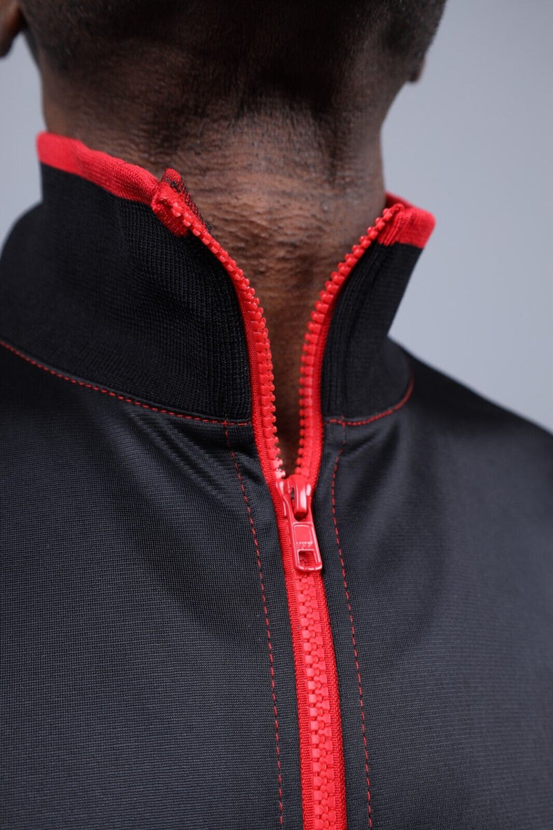 MR. RIEGILLIO PVC Jacket 24 Tracksuit Shiny Red R1015