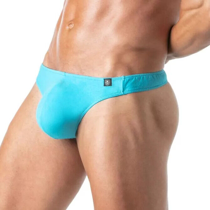 TOF PARIS Thong Champion Bi-Stretch Unlined Cotton Thongs Turquoise 78