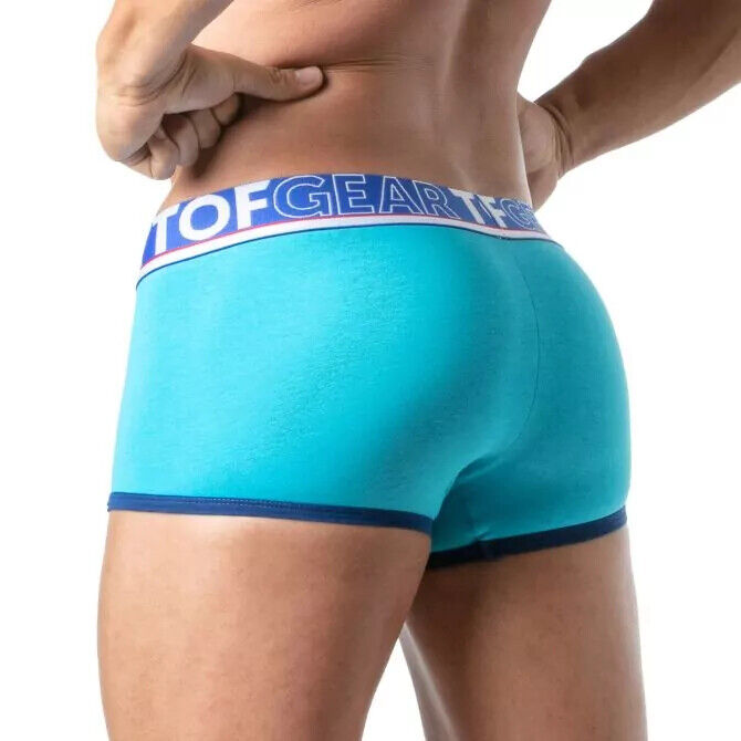 TOF PARIS Boxer Champion Trunk Jacquards Bi-Stretch Cotton Unlined Turquoise 29