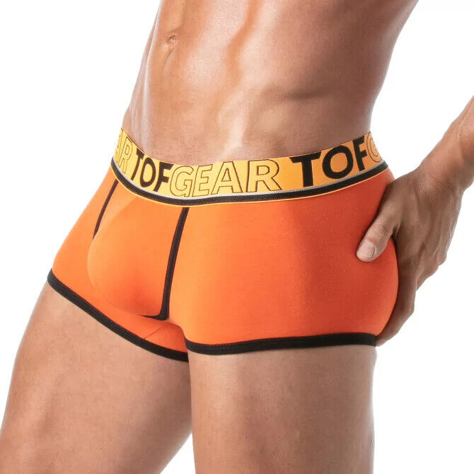 TOF PARIS Boxer Champion Trunk Jacquards Bi-Stretch Unlined Cotton Orange 29