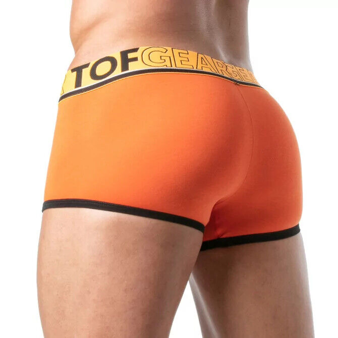 TOF PARIS Boxer Champion Trunk Jacquards Bi-Stretch Unlined Cotton Orange 29