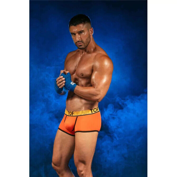 TOF PARIS Boxer Champion Trunk Jacquards Bi-Stretch Unlined Cotton Orange 29