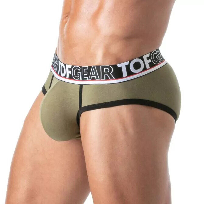 TOF PARIS Briefs Champion Jacquards Cotton Bi-Stretch Low-Waisted Brief Khaki 28