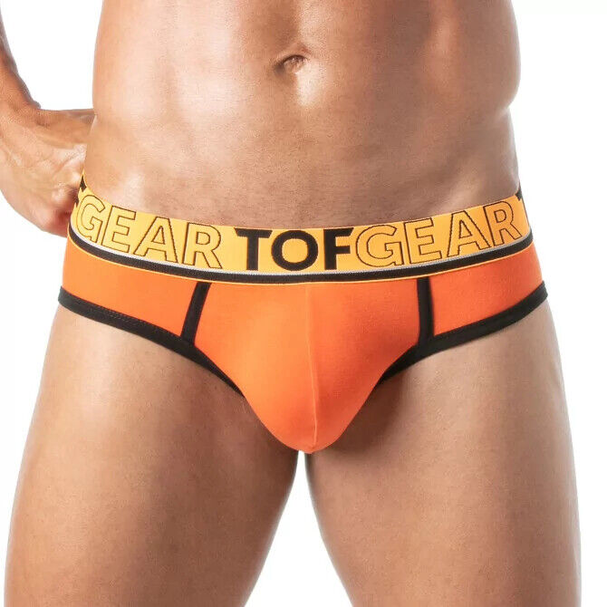 TOF PARIS Briefs Champion Jacquards Bi-Stretch Cotton Low-Waisted Orange Brief