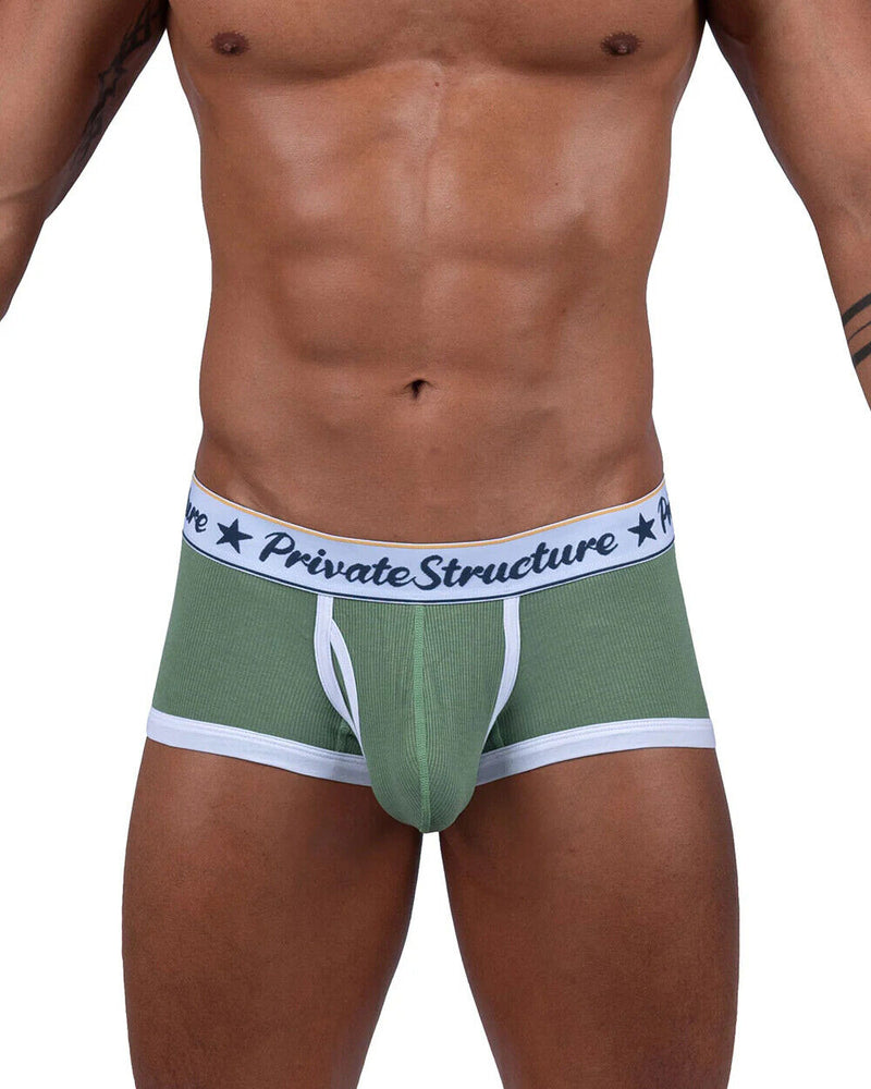 Private Structure Boxer Mid-Waist Trunk Classic Herbal Garden Green 4530 105