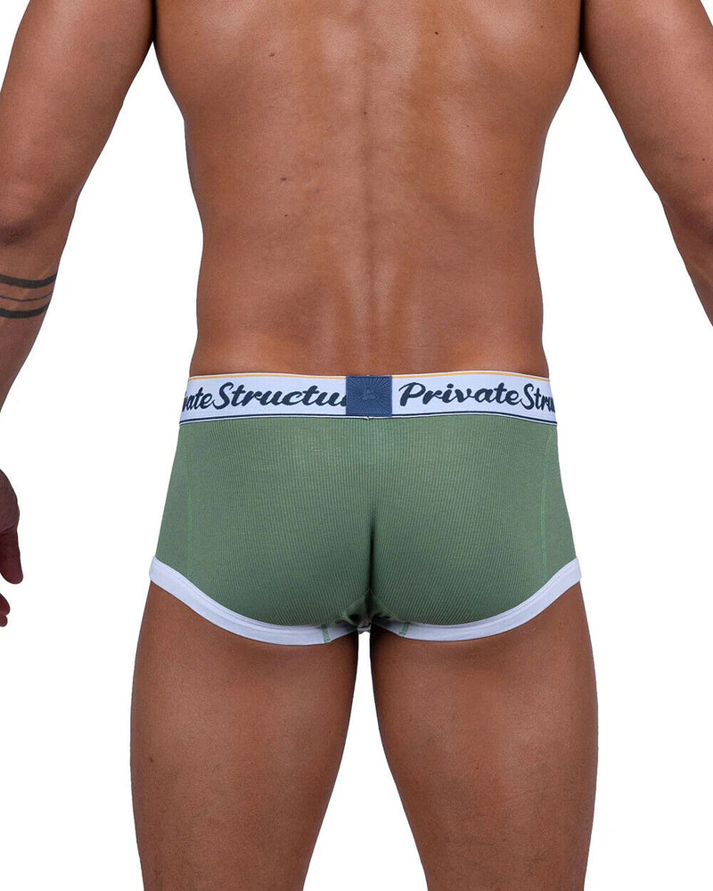 Private Structure Boxer Mid-Waist Trunk Classic Herbal Garden Green 4530 105