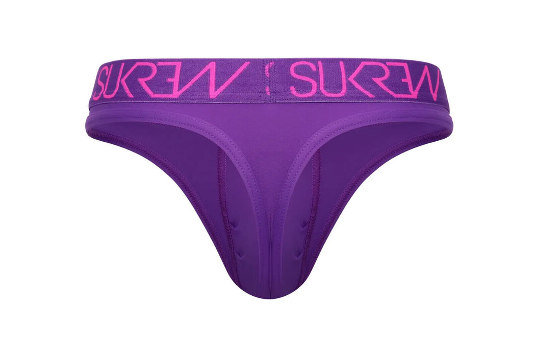 SUKREW Classic Thong Unlined Soft Cotton Thongs Large Pouch in Tyrian Purple 2