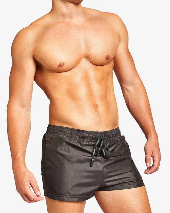 TEAMM8 Swimwear Bass Swim-Short Form Fit Cut With 2-Hidden Pockets Black