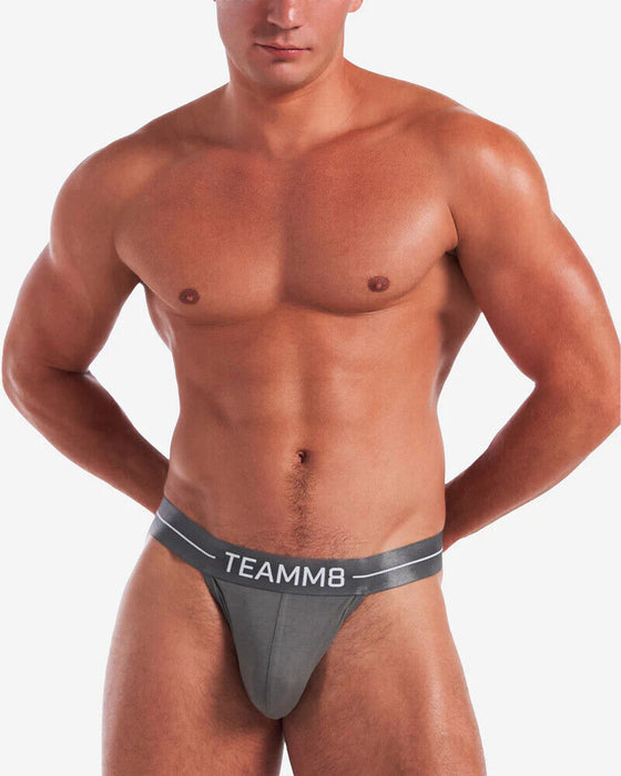 TEAMM8 Icon Thong Low-Rise Modal Fabric Thongs Metal Gray 27