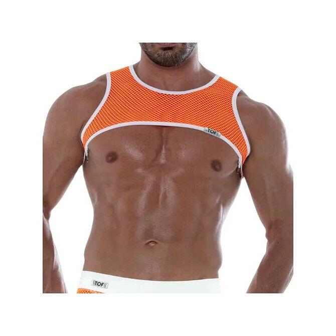 TOF PARIS Fluorescent Mesh Harness Neon Orange Contrast Straps 17