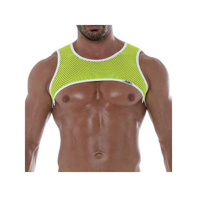 TOF PARIS Fluorescent Mesh Harness Neon Yellow Contrast Straps 17