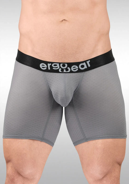 ErgoWear Long Boxer Briefs MAX Flow 3D-Pouch Perforated Midcut Gray 1685