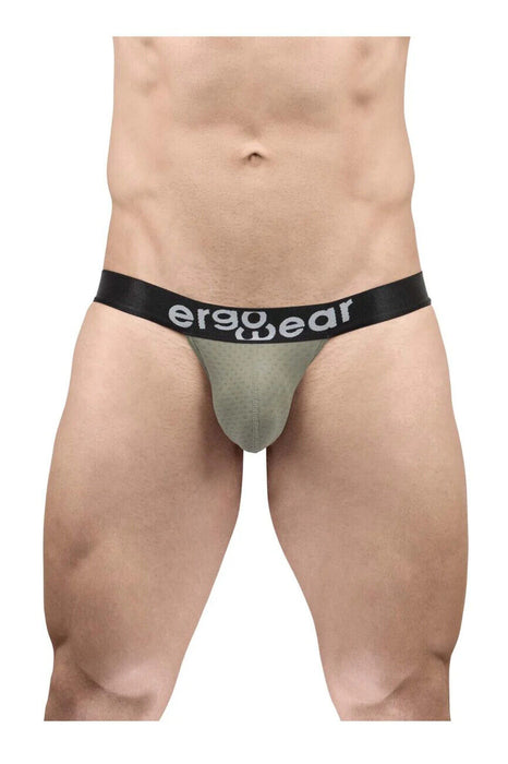 ErgoWear String MAX Flow 3D Pouch Micro-Perforated Thong Smoke Green 1677