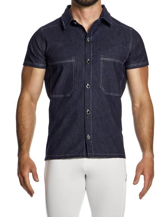 Shirt Modus Vivendi Raw Denim Casual Buttons-Down Shirts Blue 11442 B44