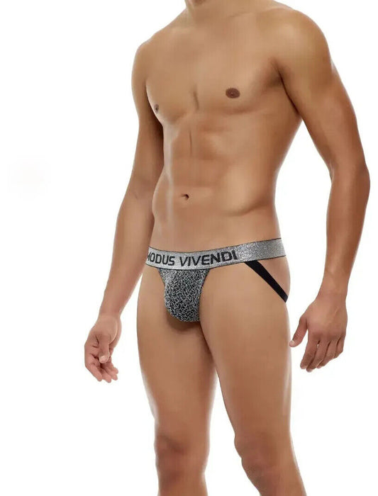 Modus Vivendi Exclusive Jockstrap Silver Lurex Yarns Shimmer Jock 24212