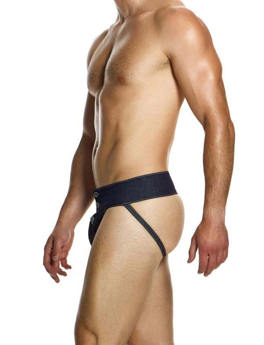 Modus Vivendi Raw Denim Jockstrap Two Nickel Snap Buttons Blue Jock 11411 183