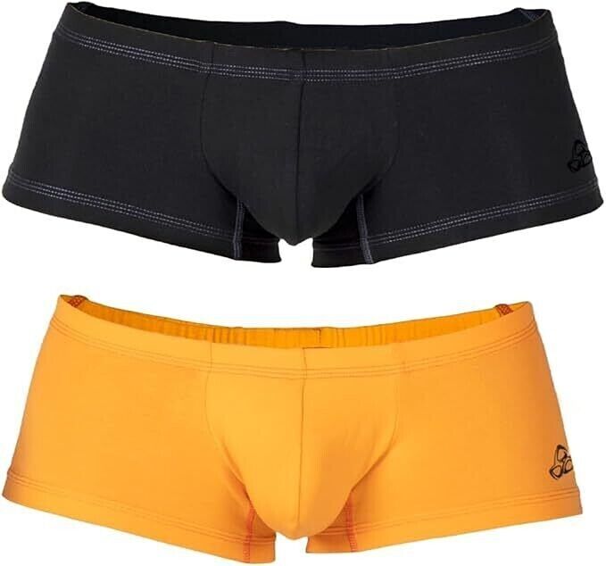 Duo Pack Two PRIVATE STRUCTURE Boxer Trunk Matt Black + Orange 4383 111