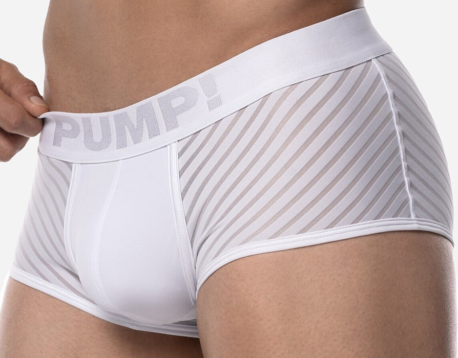 PUMP! Boxer Whisper Sheer Stripes Double Nylon Cup 40mm Matt White 11113