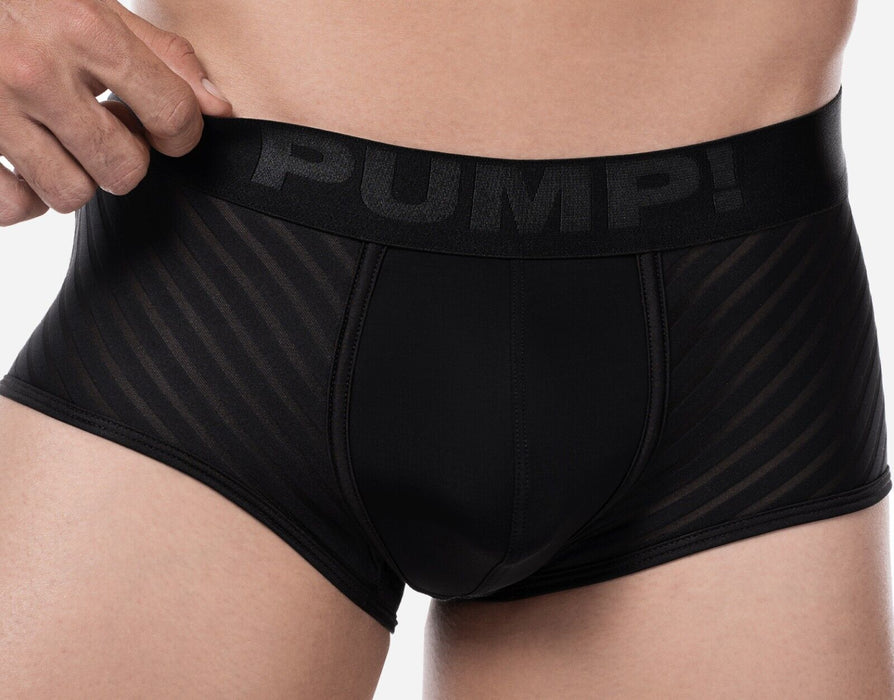 PUMP! Boxer Whisper Sheer Stripes Double Nylon Cup 40mm Matt Black 11112