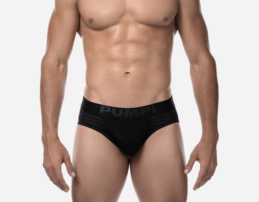 PUMP! Whisper Brief Subtly Sheer Stripes Nylon Cup 40mm Matt Black 12077