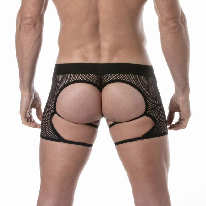 TOF PARIS Circuit Fishnet Chaps Thong Mesh Elastic Edge Black 87