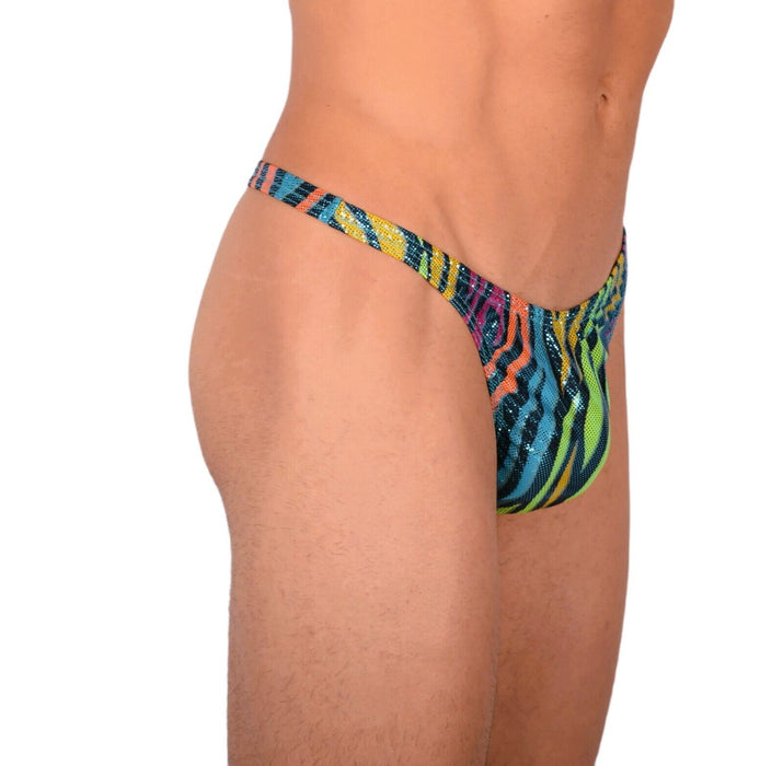 S/M SMU Tanning Walking around sheer Multicolor Party Thong MX19 33994