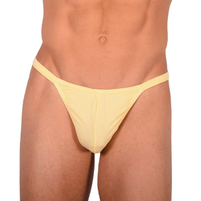 S/M SMU Tanning Walking around sheer Yellow Thong MX19 34001