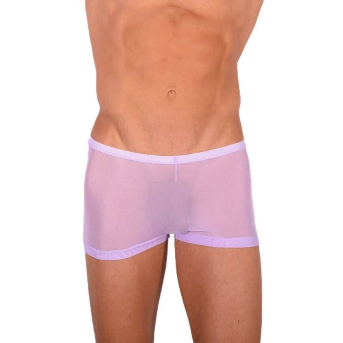 2XS/XS Smu Tanning Walking around sheer Pink C-Thru Mini Boxer MX19 34028