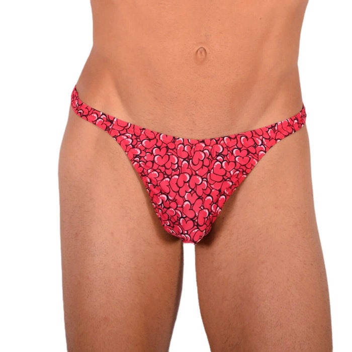 XS/S SMU Tanning Walking around Red Hearts Thong MX20 34056