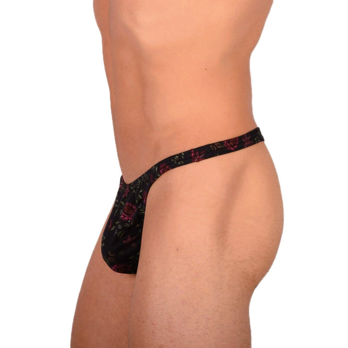 S/M SMU Sexy Black Floral Thong MX20 34075