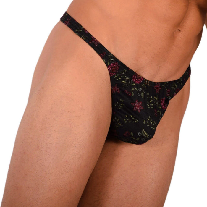 S/M SMU Sexy Black Floral Thong MX20 34075