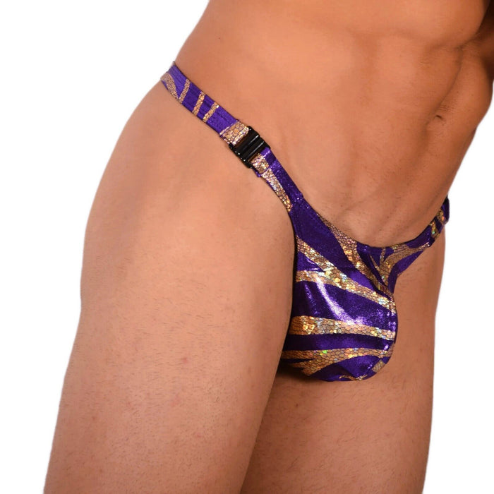 S/M SMU Sensual Detachable Purple and Yellow Thong MX20 34079