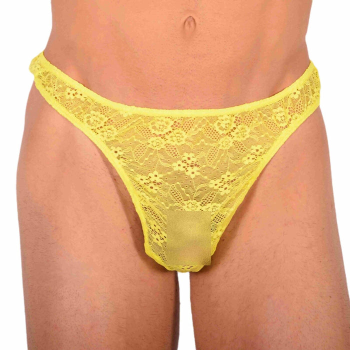 S/M SMU Sensual C-Thru Yellow Thong MX20 34085