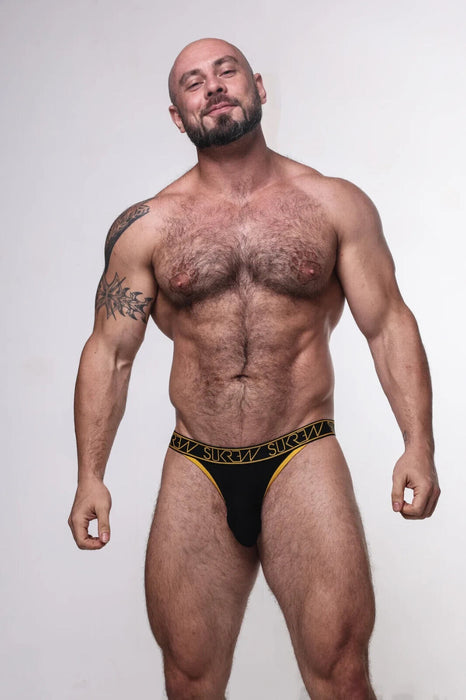 SUKREW High-Cut Tanga Briefs With Open Sides and Skimpy Back in Trophy Black 6