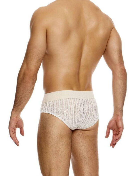 MODUS VIVENDI Briefs Striped Crochet Classic Brief Stretch Knitted Natural 07414