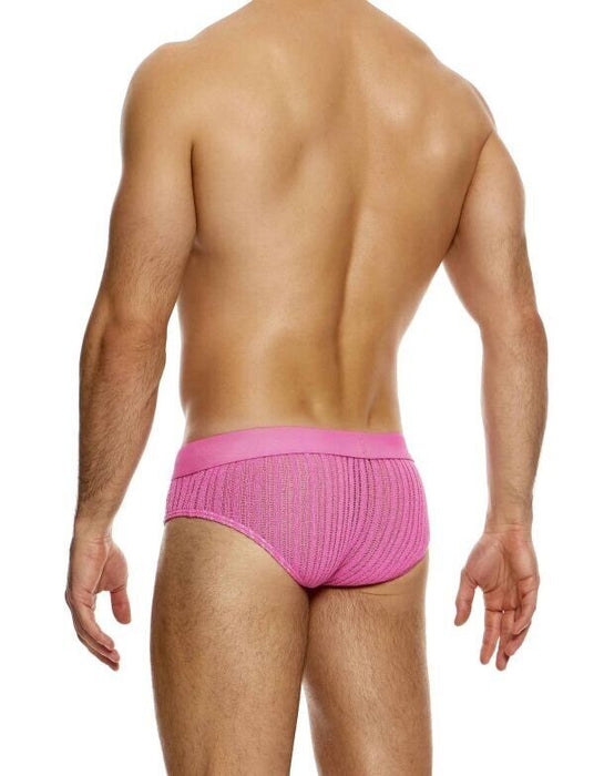 MODUS VIVENDI Stretch Briefs Striped Crochet Classic Knitted Brief Pink 07414