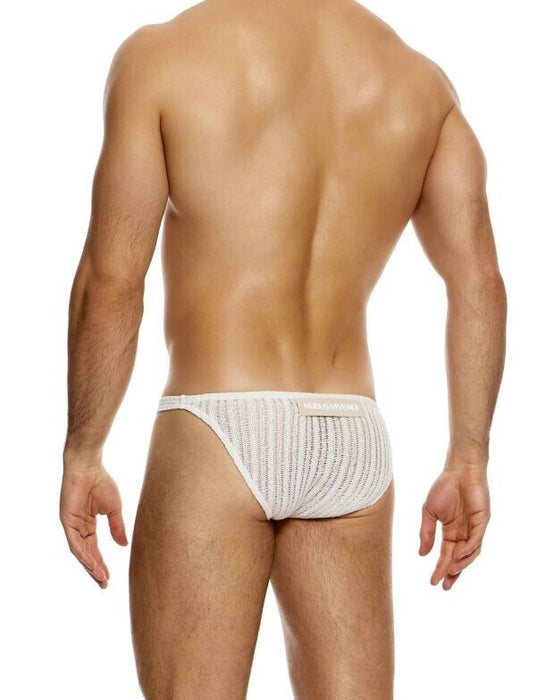 MODUS VIVENDI Bikini Briefs Striped Crochet Low-Cut Brief in Natural 07413