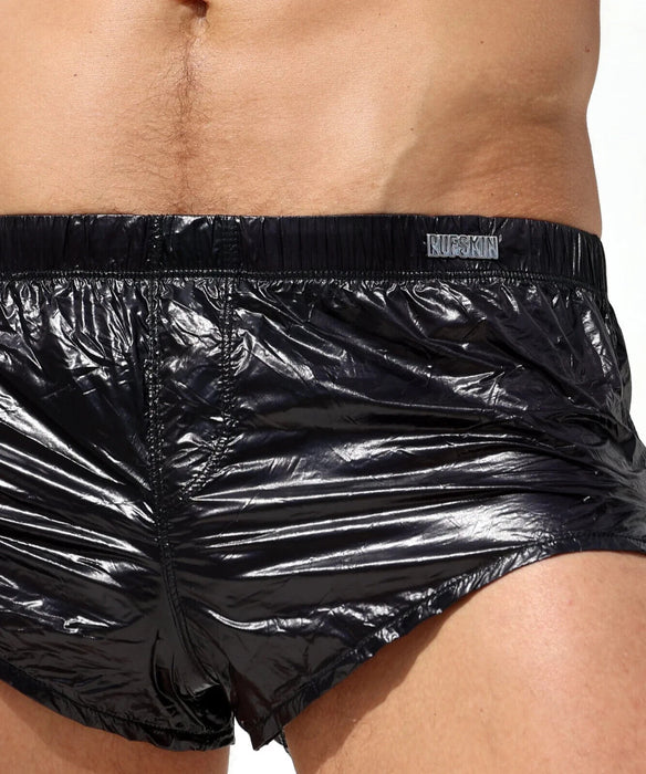 RUFSKIN Swimwear ZUKO 2.0 Back-Yoke Faux Fly Swim Shorts 100% Nylon Black